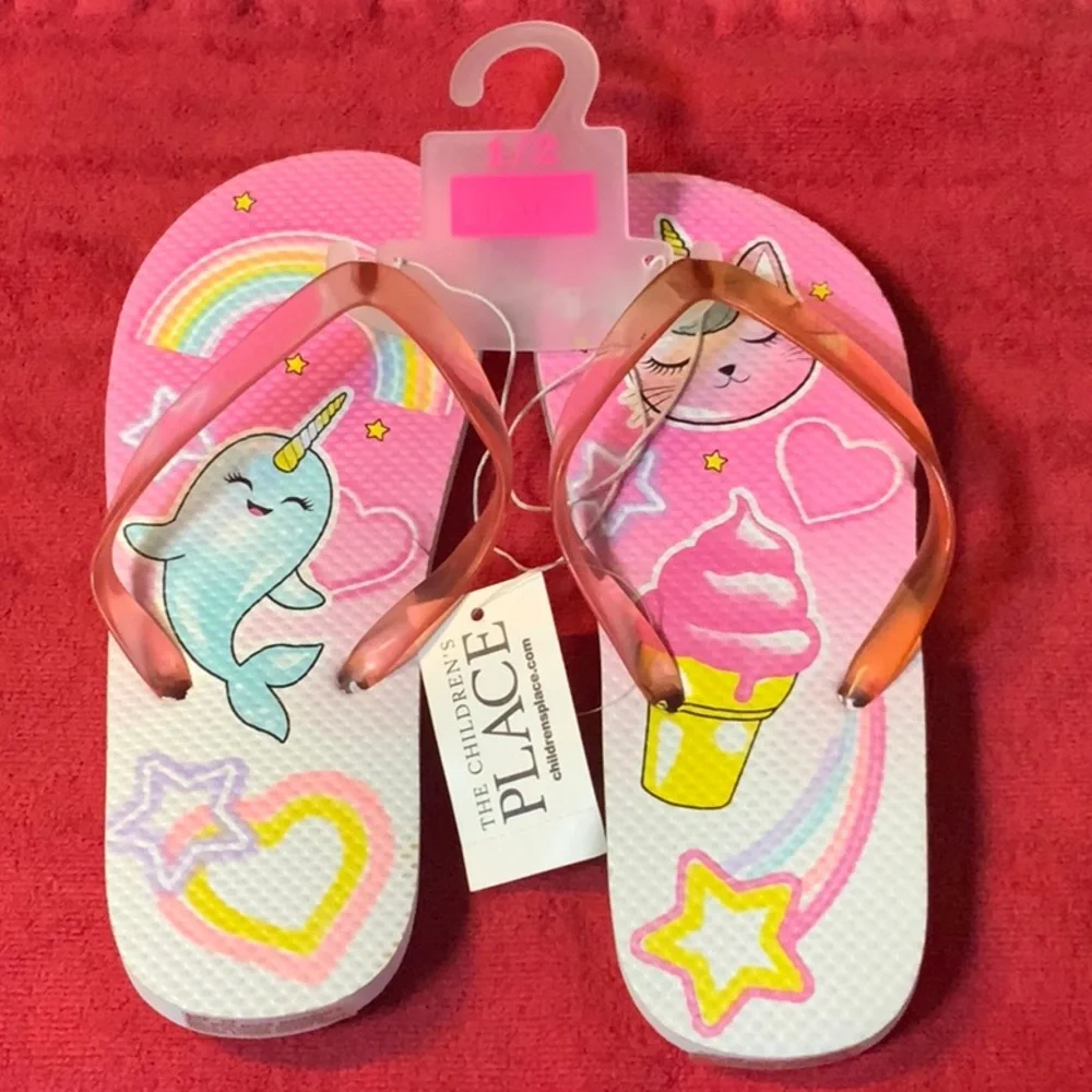 5/$25 - NWT The Children’s Place girls flip flop sandals in size 1-2